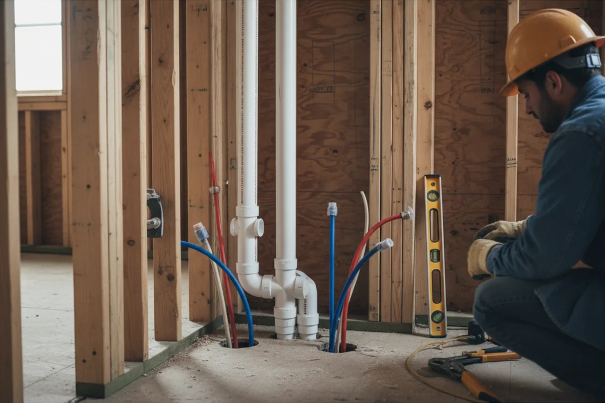 Drain and supply rough-in during Drain Cleaning in Sumner